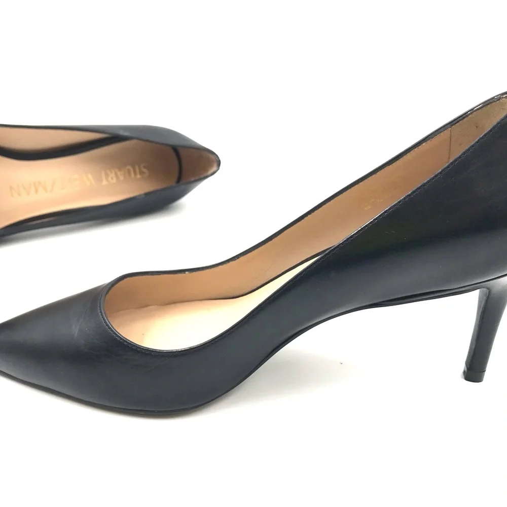 Stuart Weitzman Dancer 75mm Leather Pump Black Size 6 Heel Height 3" - Picture 5 of 11